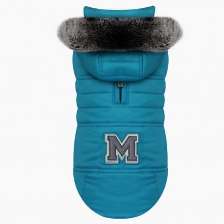 Parka A Capuche pour Chien Manteau Imperméable de couleur Bleue