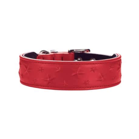 Collier Cuir de Boeuf Rouge Chien