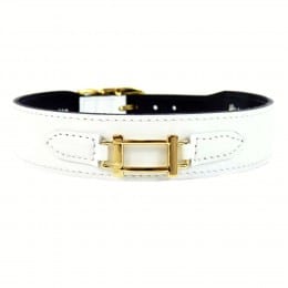 Hermes Style White Patent Collar
